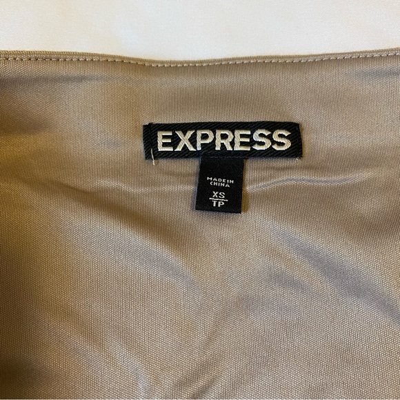 EXPRESS Sequined spandex tube Skirt Size XS TP; Aztec design brown/yellow multi - Picture 5 of 8